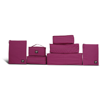 

BUBM QJT travel bag bag suitcase clothing finishing package travel clothing storage underwear finishing bag suit rose red seven sets