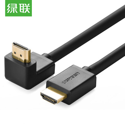 

Зеленый (UGREEN) Кабель HDMI 4K 3D цифровая версия с высокой разрешающей способностью 1.4 Интерфейс с углом 90 градусов с большим краем Подключение к компьютеру для телевизора Телевизор проекционная линия 5 метров черный 10123