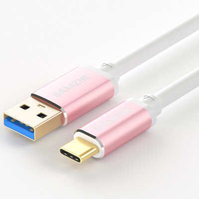 

SAMZHE) Type-C data cable charging cable USB3.0 Andrews fast charge line support millet 5 / 4C music as Huawei P9 / P10 rose gold 1 meter (two offer equipment