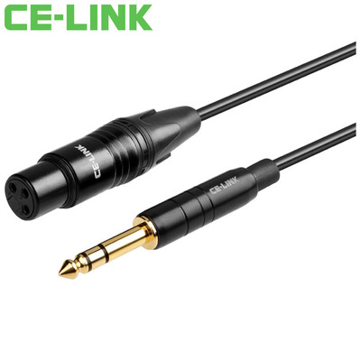 

CE-LINK 2828 DC6.5 поворот 3-контактный XLR аудио удлинительный кабель / 2-метровый разъем для женской линии карты 6.35 микрофонный аудиомикшерный микрофонный кабель