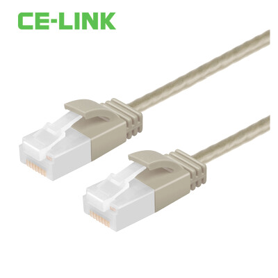 

CE-LINK 2759 CAT6A network cable thin line 1 meter ultra-six UTP high-speed network jumper diameter non-shielded computer router cable portable product line cable Beige