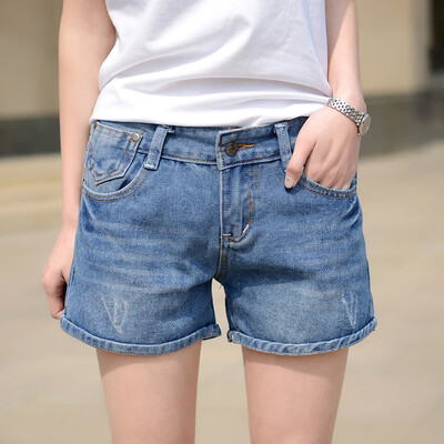 

VIVAHEART Women &39s Fashionable Curved Casual Denim Shorts VS16618 Dark Blue 29