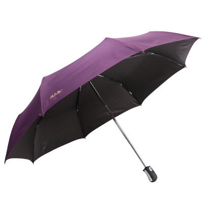 

Jingdong supermarket] umbrella umbrella UPF50 + vinyl strong water repellent a dry three fold automatic business sunny umbrella umbrella black 3331E vinyl