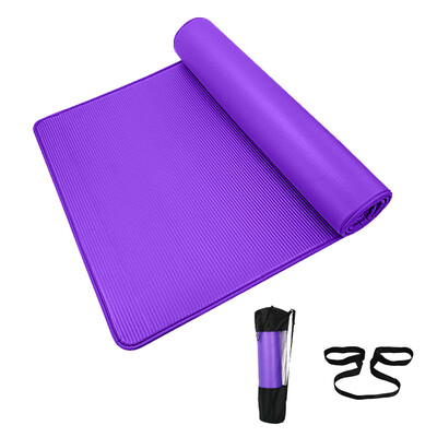 

Yue Yu yuebu beginner 185 80cm lengthening non-slip fitness pad yoga mat 10mm leather lace purple
