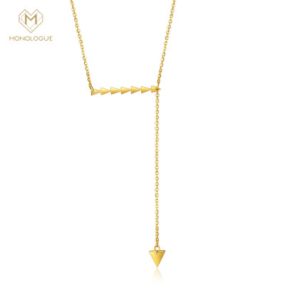 

MONOLOGUE Brilliant Gold Triangle Rivet Necklace ME152 40-45cm