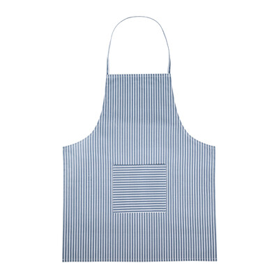 

Good white Japanese cotton striped apron thin misty blue