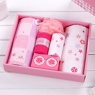 

Japan Uchino UCHINO cherry 7 sets of towels gift box birthday gift towel square towel bath towel bath flower bath salt color 34 268 6cm