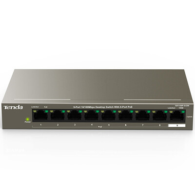 

Tenda (Tenda) TEF1109P-8-63W 9 рот 100 трлн. 8 Переключатель питания PoE.