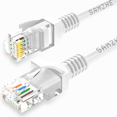 

Shanze (SAMZHE) CAT6 инженерный класс шесть кабель перемычки проводная витая медная 8 Gigabit RJ45 Категория 6 Сетевой кабель OFC ППТ-6120 белый 12 м