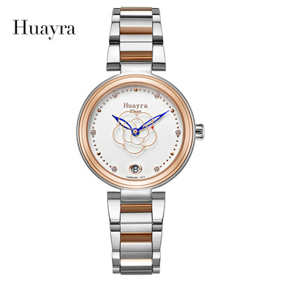 

Brand Luxury Huayra Fashion Creative Flower Second Hands Водонепроницаемая сталь Автоматические женские часы HY1102