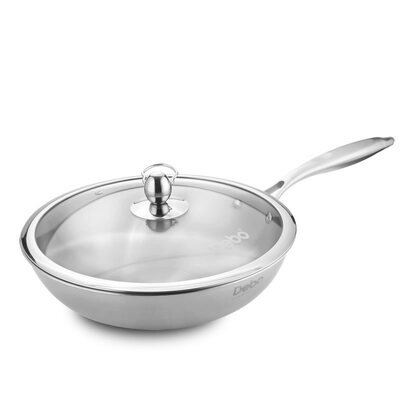 

Debo Delhi Bresson 304 stainless steel wok no coated non-stick pan gas induction cooker general 32cm