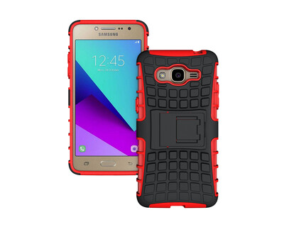 

J2 prime CaseGangxun Heavy Duty Armor Dual Layer Rugged Hybrid Hard Shockproof Case with Kickstand for J2 prime Cover red
