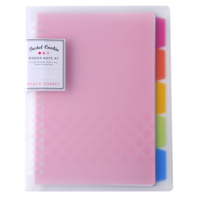 

Kokuyo WSG-RUCP12P Pink Cover Loose-leaf Notebook with 40 A5 Colorful Pages&Separator Pages in 5 Colors