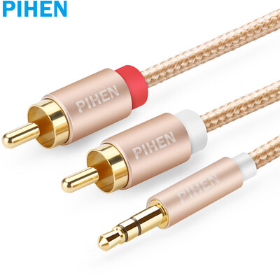 

PIHEN PH-YPX013 35mm audio cable one minute 35 turn Lotus head audio conversion cable 35 audio to RCA adapter cable gold 1 meter