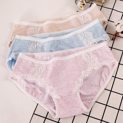 

Red pants underwear ladies underwear 3 cotton color spinning sexy lace girl low waist briefs three-color group 16080