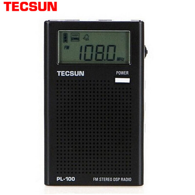 

Tecsun radio elderly campus radio pocket portable FM FM old stereo stereo switch machine alarm clock black PL100