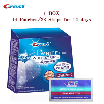 

Crest 3D White Whitestrips Advanced Vivid LUXE Отбеливание зубов полоски гигиены полости рта Стоматологическая Белый