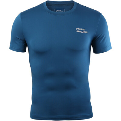 

El Monte ALPINT MOUNTAIN male sports outdoor tights fitness quick-drying stretch short-sleeved T-shirt 650-506 peacock blue XL