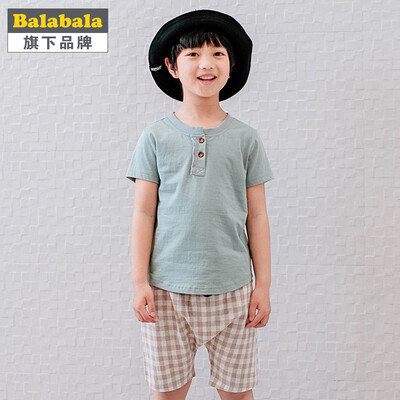 

Badibadi boy suit short sleeve casual knitted two-piece set TM30217BD1265 cold green 110
