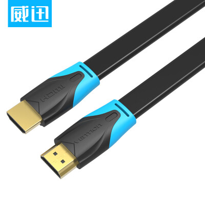 

VENTION HDMI digital high-definition line 4K high-definition computer TV cable hdmi data cable video line flat line 2 meters black VAA-B02-L200