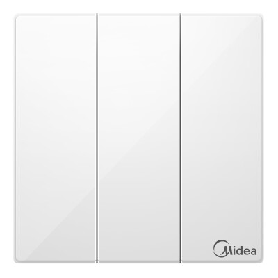 

Midea Midea switch panel three three open single control Ya white 86 no border