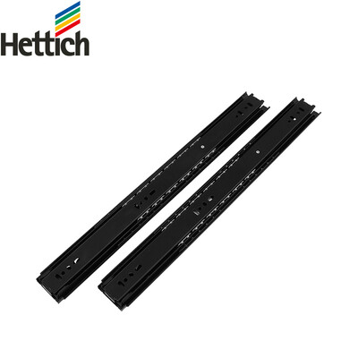 

Hettich drawer track slide rails locker cabinets three rail track chute silence thickened 10 inch black a pair of two
