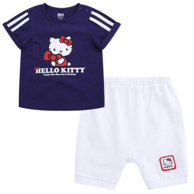 

Hello Kitty Children Short Sleeve Set Top Shorts Outline Kit KA722BA22N0490 Navy Green 90