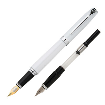 

Hero HERO 916 double pen tip men&women iridium gold pen set F EF tip white