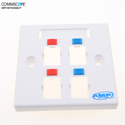 

CommScope 1427023-2 British four-hole beveled panel the original Amp brand