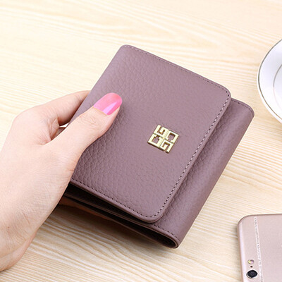 

Leather small wallet female short head layer cowhide multi Card Wallet New paragraph seventy percent off vertical Korean fashion P