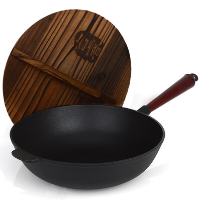

Jingdong Supermarket Jirui wok 31CM cast iron flat iron wok wicker JR3081
