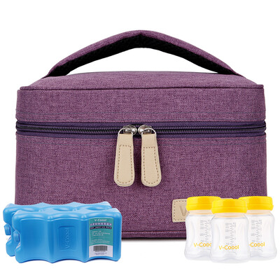 

V-Coool mini portable breast milk fresh package back milk pack ice pack insulation package suit charm purple