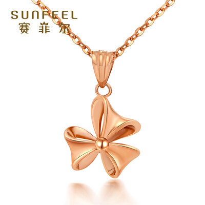 

Sai Feier 18K gold pendant female rose gold K red Sansheng knot bow windmill gold pendant pendant about 1.2-1.35 grams