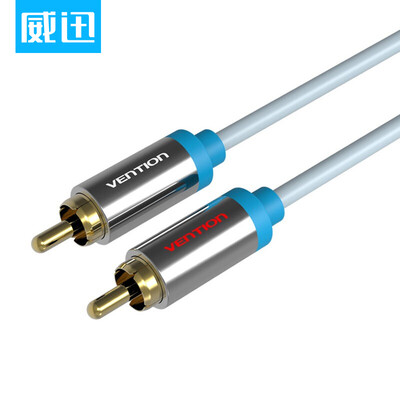 

Weining VENTION HD interface line double Lotus audio cable 2rca audio cable AV lotus line TV amplifier speaker line ice blue 2 meters VAB-R06-S200