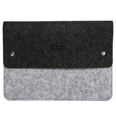 

TRNFA MZ-166 black&gray felt multi-layer file bag hand holding button briefcase office life storage bag A4 material sets notebook protection bag
