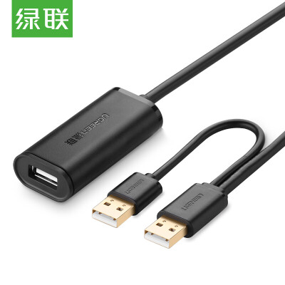 

Green (UGREEN) USB2.0 signal to enlarge the extension line with power supply line wireless card USB extension cable USB data cable cable 5 meters black 20213