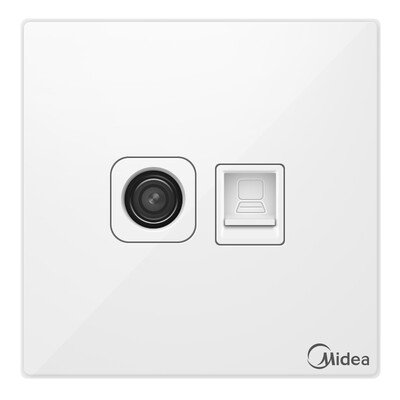 

Midea Midea switch socket computer cable network cable socket network panel elegant white 86 no border