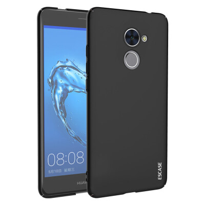 

ESCASE Huawei 7plus mobile phone case to send removable buckle buckle all-inclusive paint skin feeling series hard shell protection skin care black