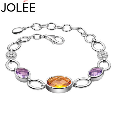 

Yu Lan JOLEE bracelet natural crystal S925 silver hand string Korean version of the simple gas quality bracelet color gem to send his girlfriend honor his wife gift color