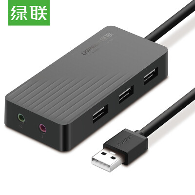 

Зеленый (UGREEN) USB Splitter 2.0 Внешняя независимая звуковая карта Свободный концентратор концентратора HUB Ноутбук Подключение Микрофон для гарнитуры 3,5 мм Аудио конвертер 30CM Черный 30416