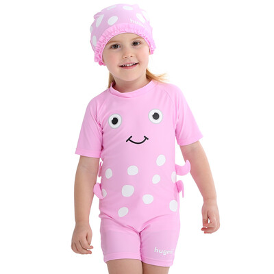 

Hugmii children's piece swimsuit three-dimensional swimsuit swim cap baby child swimwear pink octopus 130/66 F17LTY234