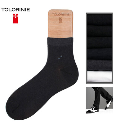 

TOLORINIE business men socks Tencel jacquard cotton socks four season socks 6 double installed K7097