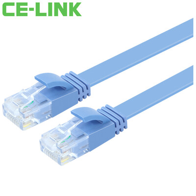 

CE-LINK 5115 flat six-type twisted pair cable 3 meters CAT6 UTP oxygen-free copper cable flat line computer jumpers Category 6 network cable blue