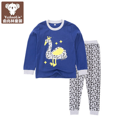 

Yu Zhaolin children's underwear set girls combed cotton home service 2 sets YH56T048009 leopard swan purple blue 130
