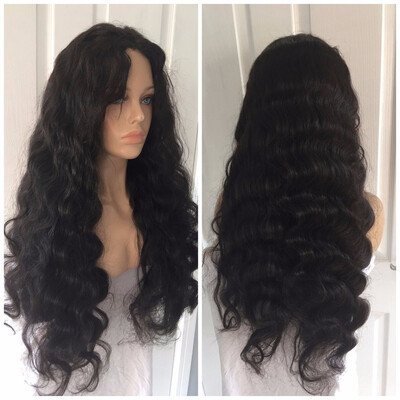 

130% Density Brazilian Virgin Human Hair Glueless Full Lace Wigs For Black Women with Baby Hair