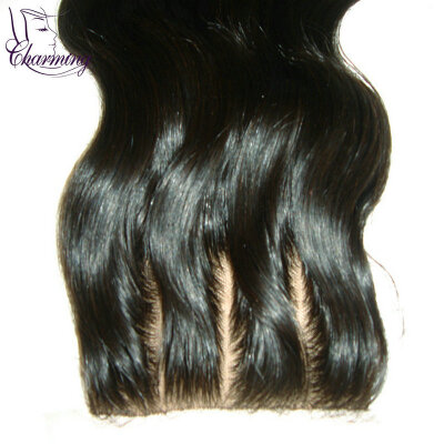 

Peruvian 3 Part Silk Base Closure Hidden Knots Silk Closure Body Wave Peruvian Lace Closure 4 x 4 3 Way Part Lace Closure