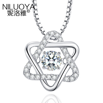 

Nilea Six Star Necklace Female S925 Silver Pendant Simple Korean Silver Chain Clasp Chain Jewelry Birthday Gift Send Girl