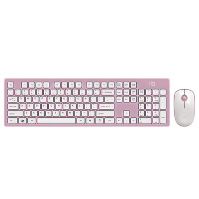 

Fidelity G9500 Wireless Keyboard Mouse Set Notebook Desktop PC Office Home Chocolate Keyboard White Pink