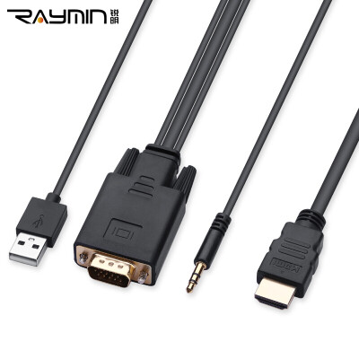 

Rui Ming RA251BK-0500 VGA-HDMI кабель HD видео конвертер адаптер VGA-оборот hdmi мужской ноутбук подключен дисплей проектор линия 5 метров