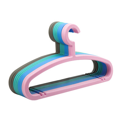 

Jia Bai ultra-light matte surface PP plastic hanger 12 sticks adult clothes drying rack 42CM Shoulder Mixed color 2H007